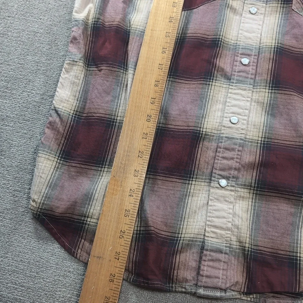 Levi's Plaid Shirt Mens L Check Button‎ Up Snap Button Red Tab Western Ranch